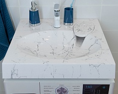 Stella Polare Раковина под стиральную машину Миро 60х60, белый мрамор